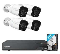 קיט 4 מצלמות צינור 8MP צבע לילה Reolink NVS8-8MB4