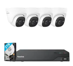 קיט 4 מצלמות כיפה IP באיכות 5 מגה פיקסל Reolink NVS8-5MD4