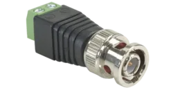 מחבר BNC זכר ירוק + 2 ברגים DC